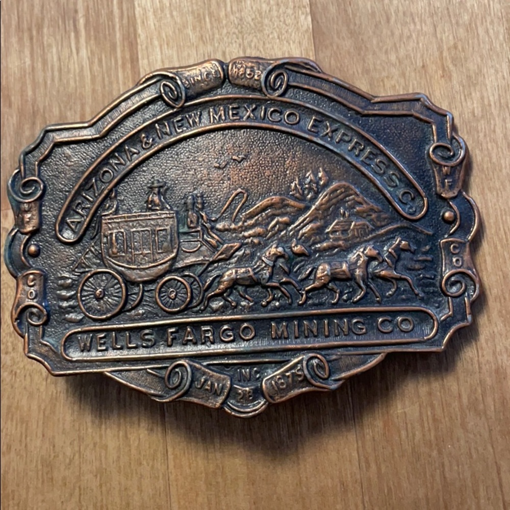 Wells Fargo mining belt buckle